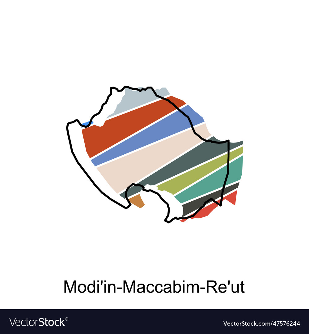 Modi in maccabim re ut map flat icon Royalty Free Vector