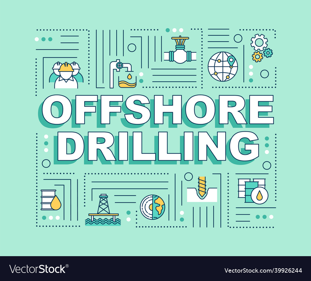 Offshore drilling word concepts banner oil rig