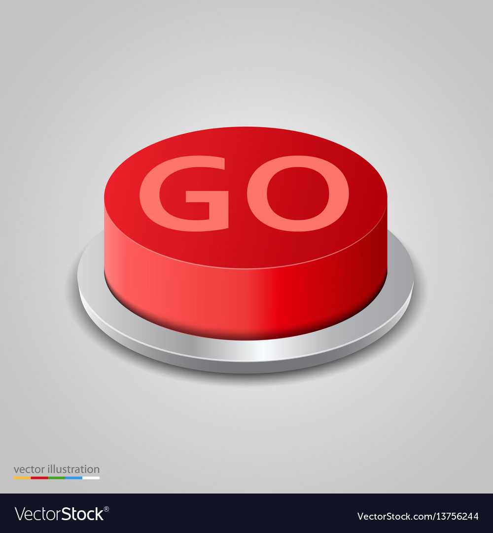 Realistic Red Go Button