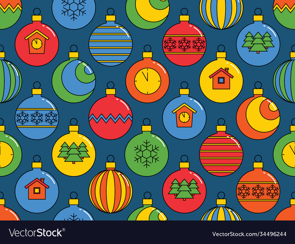 Seamless pattern with christmas balls