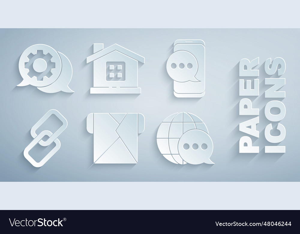 Set envelope chat messages notification on phone vector image Set envelope chat messages notification on phone