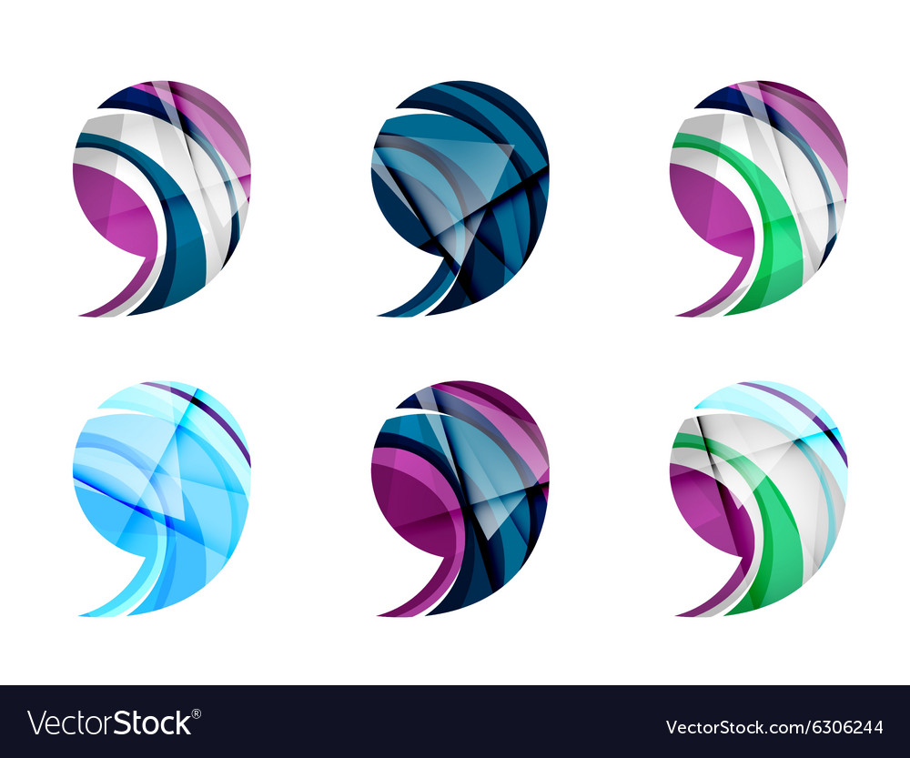 Set of abstract comma icon business logotype