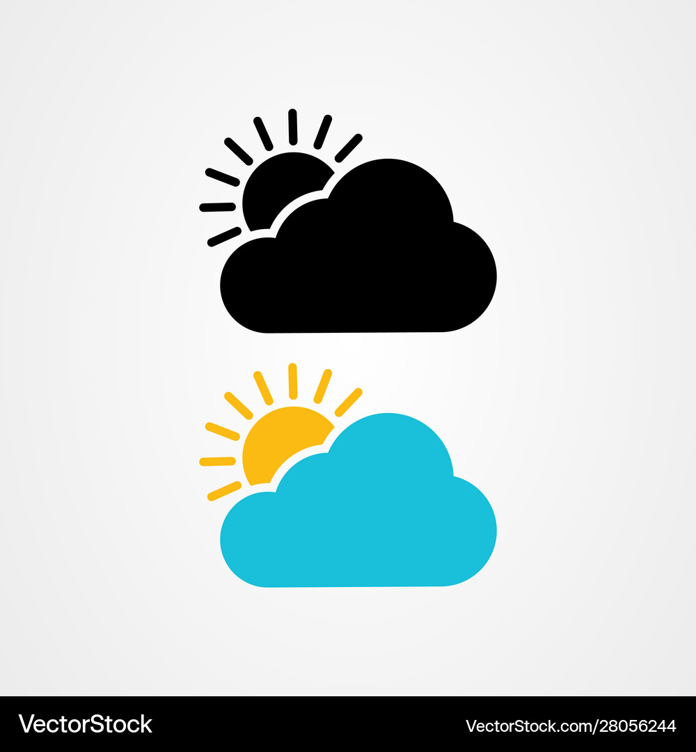 Sun and cloud icon design Royalty Free Vector Image