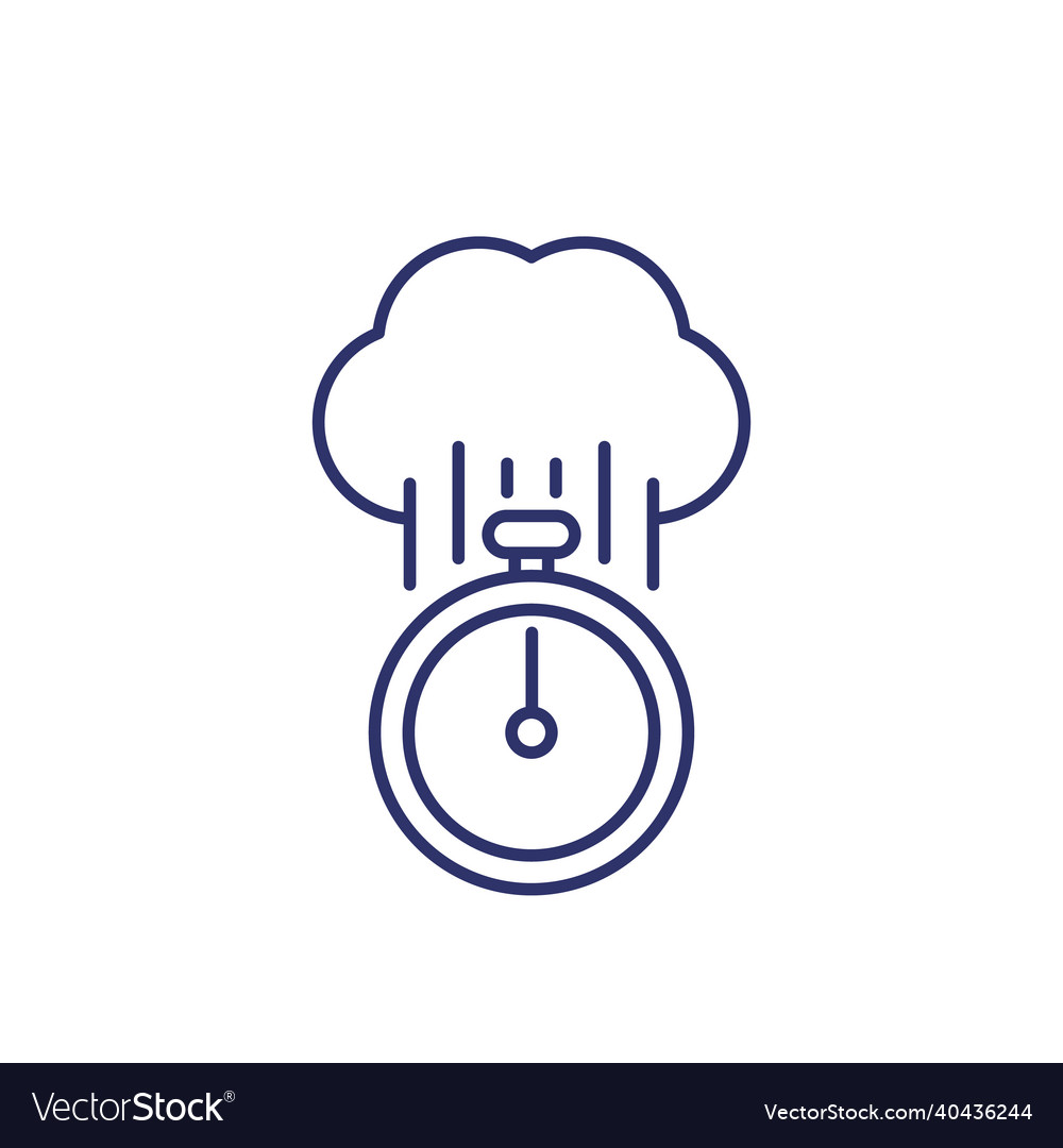 Timer and cloud line icon