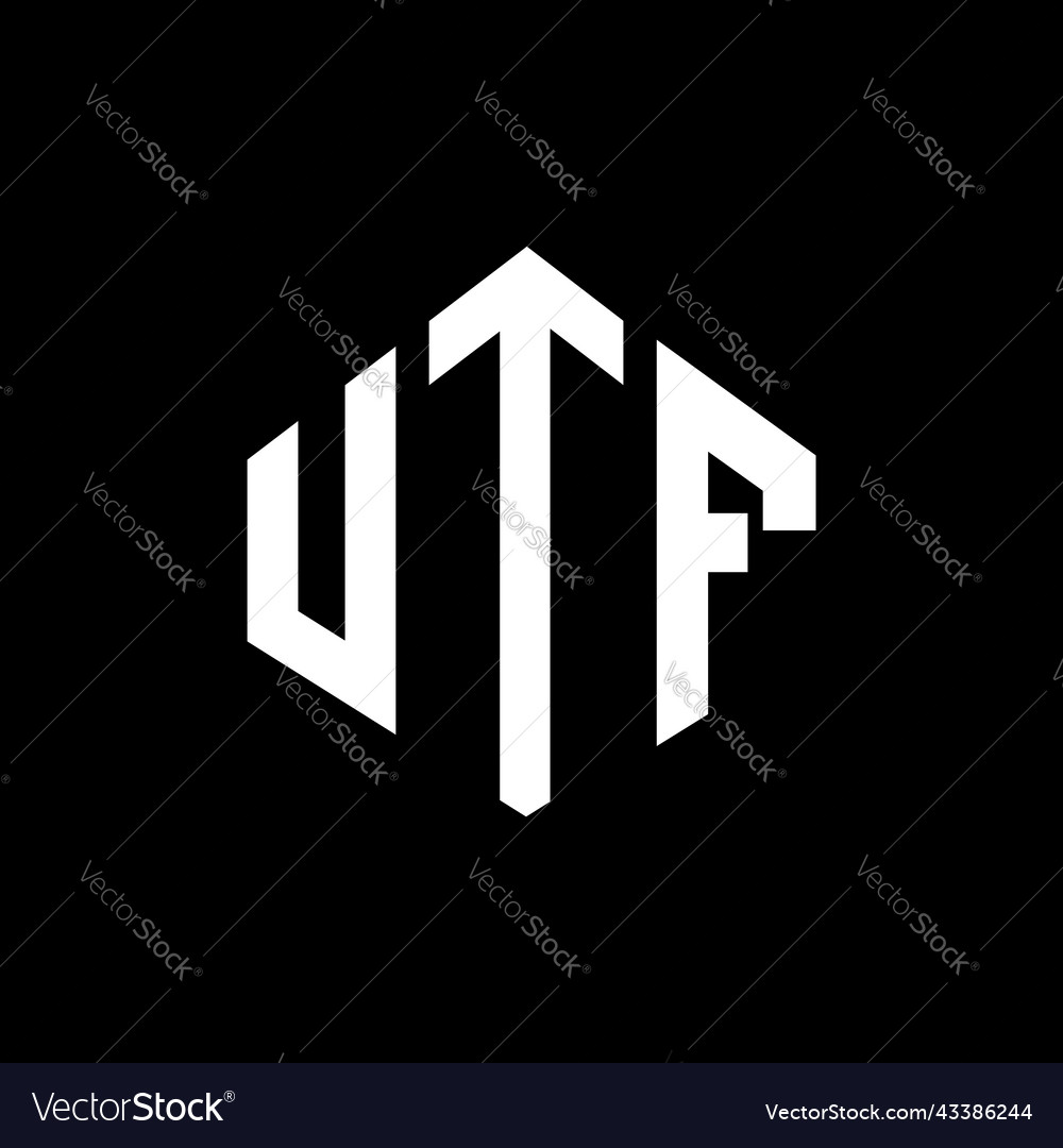 Utf letter logo design with polygon shape