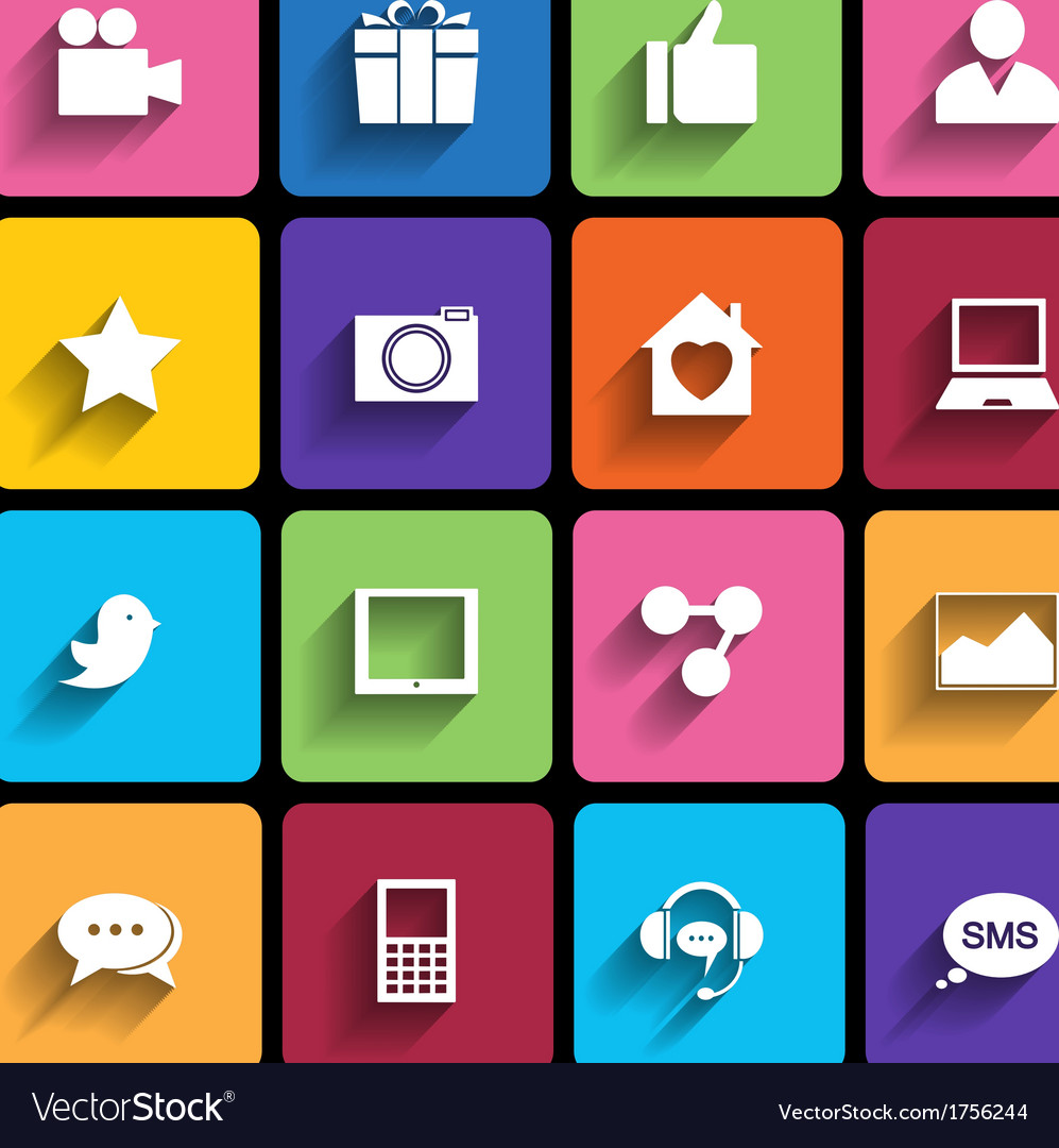 Web icons set in flat design