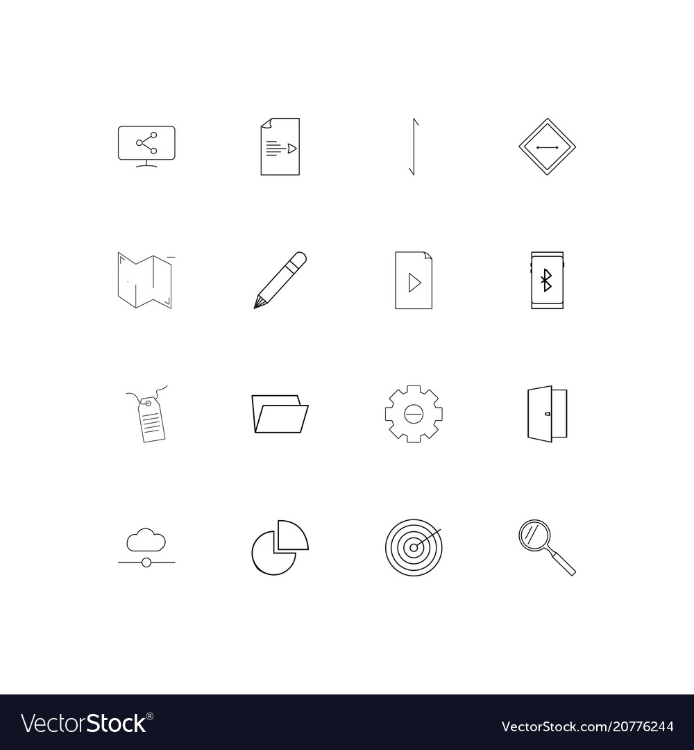 Web linear thin icons set outlined simple