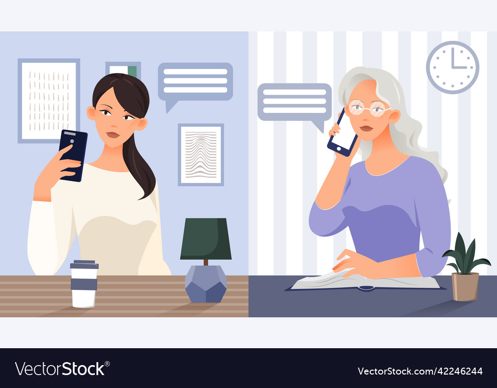 Woman calling her grandmother