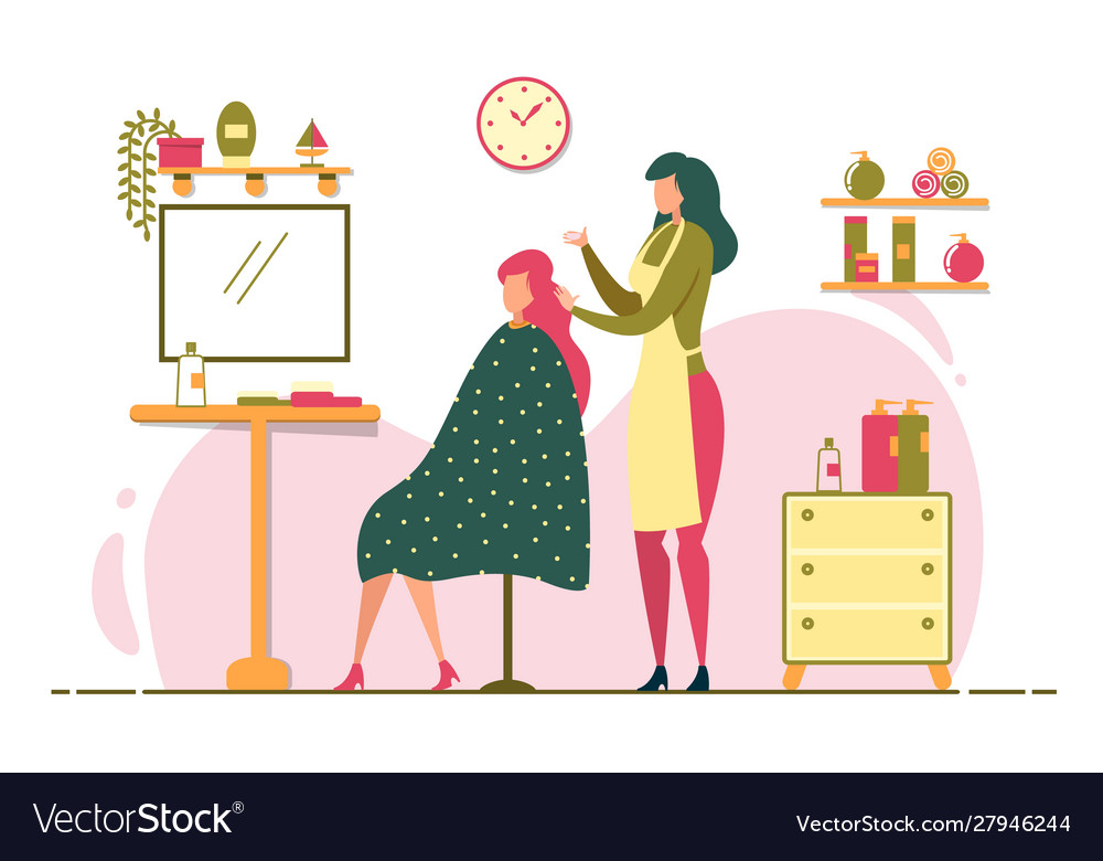 Download Work professional hairdresser in beauty salon Vector Image