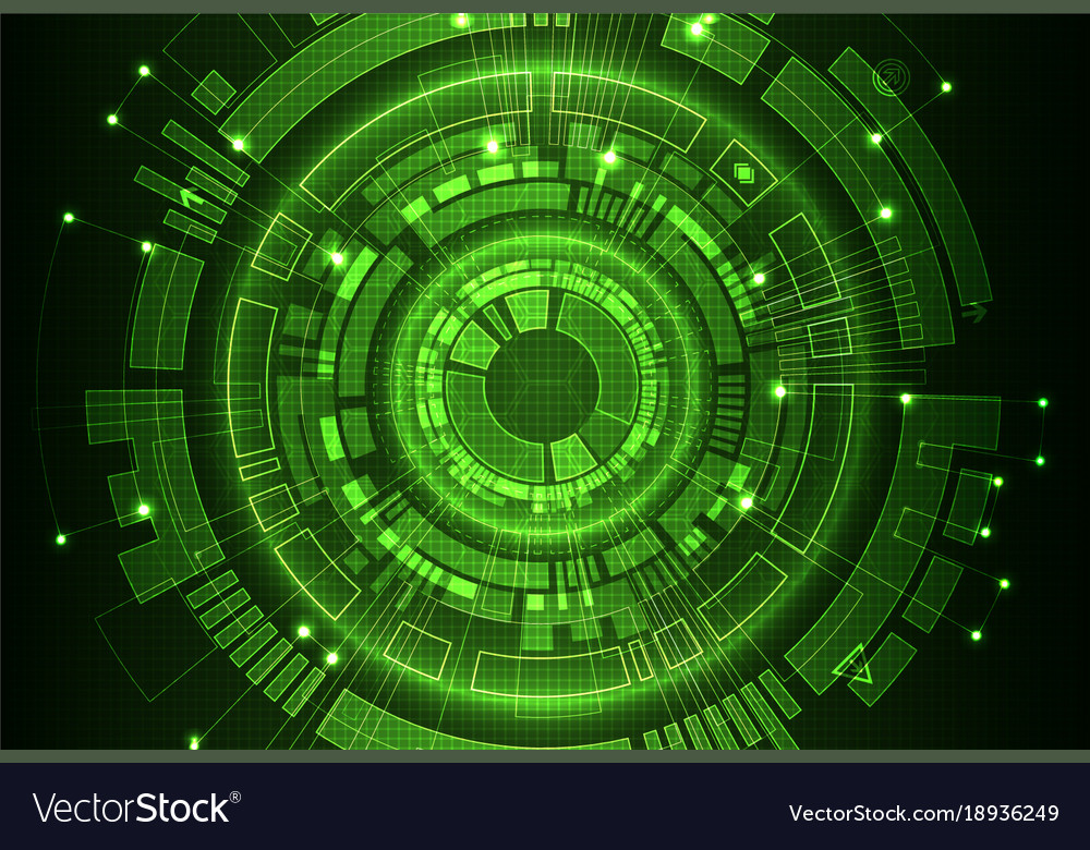 Abstract Green Digital Communication Technology Vector Image