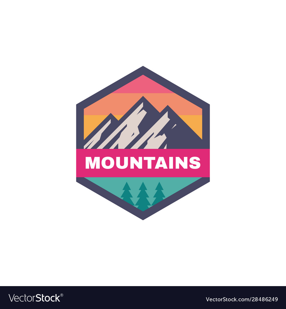 Adventure outdoors - concept badge mountain