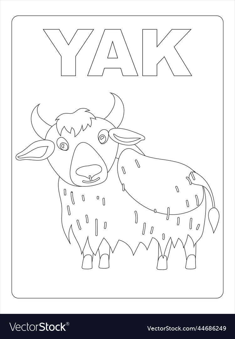 Animal coloring page for kids art line Royalty Free Vector