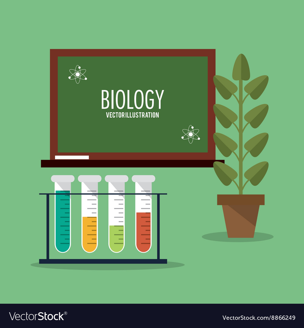 Biology design lab icon flat Royalty Free Vector Image