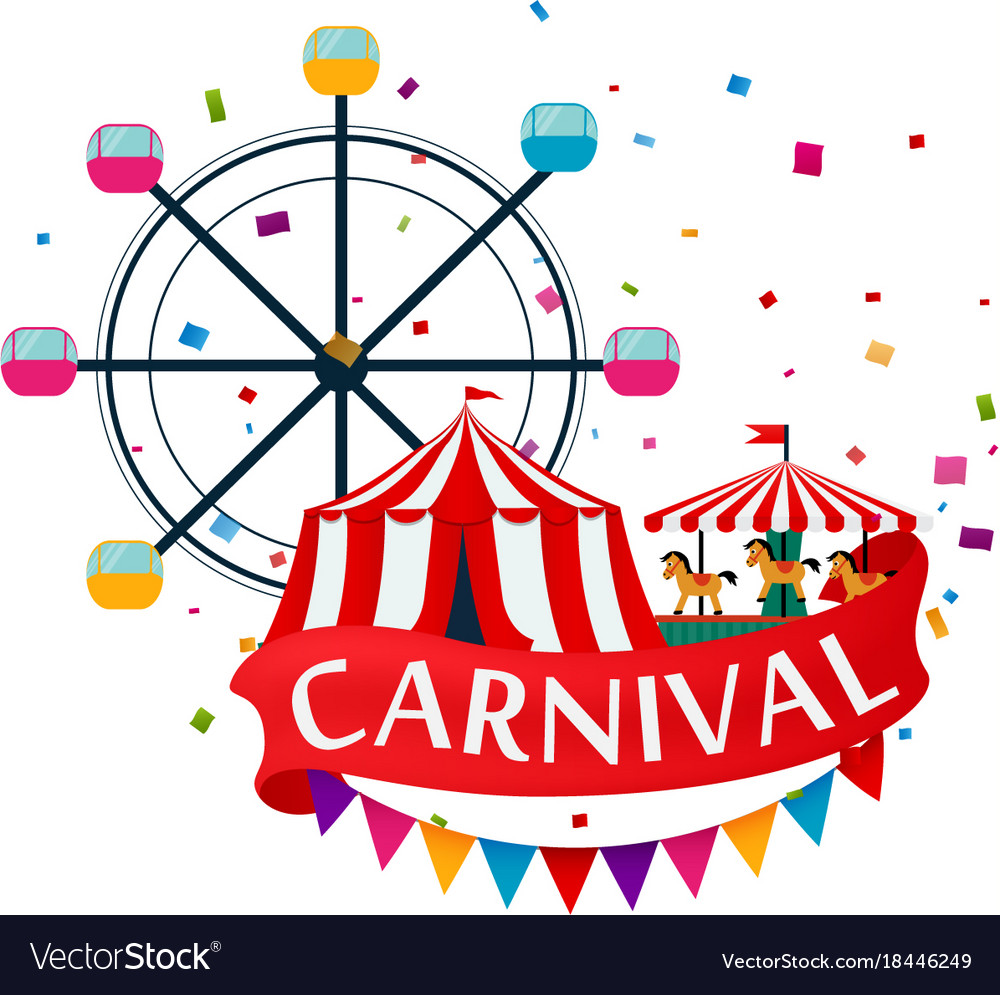 Carnival show and party greeting card Royalty Free Vector