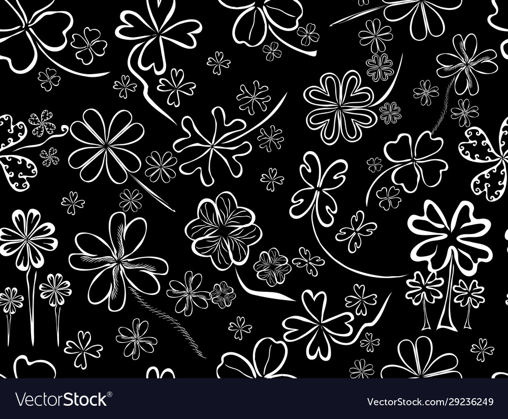 Clover seamless pattern vector image Clover seamless pattern