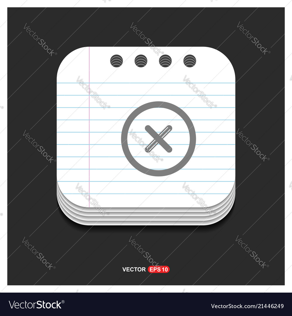 Delete cross icon gray on notepad style