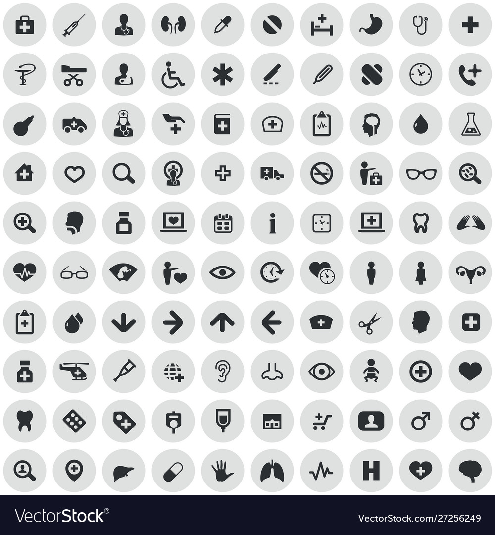 Doctor 100 icons universal set for web and ui