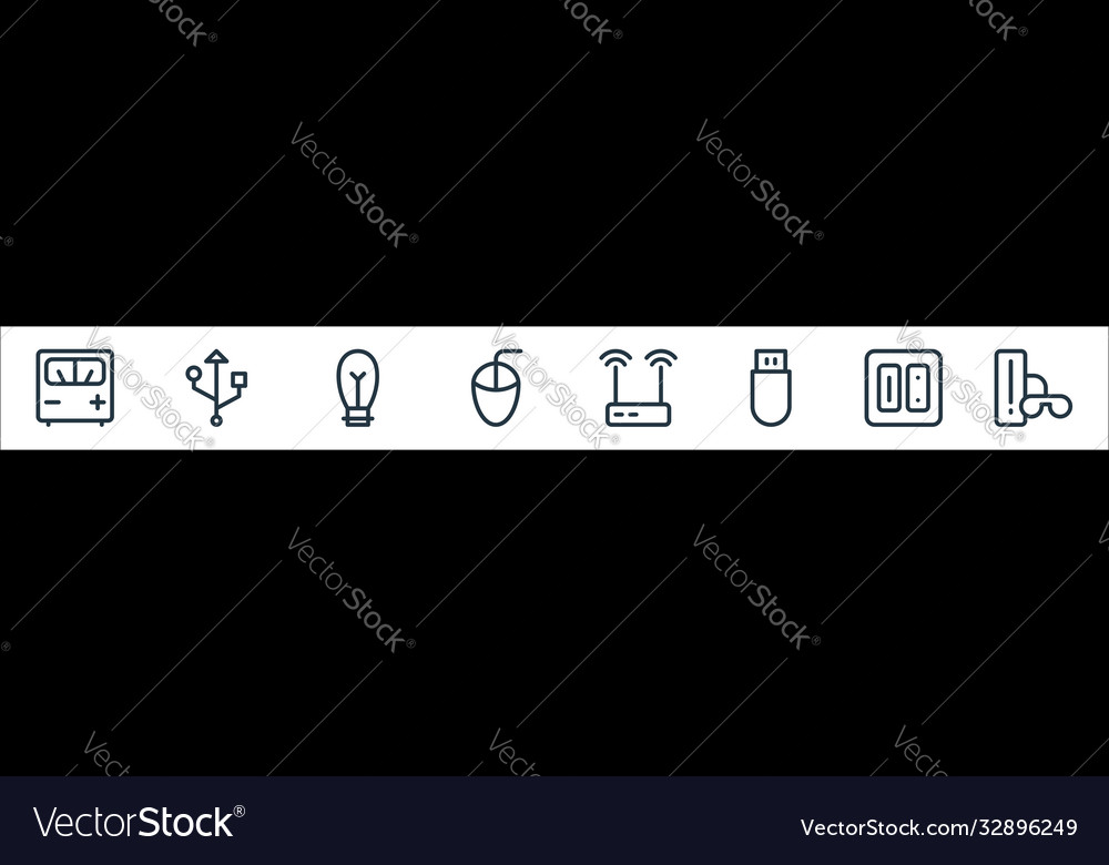 Electronics line icons linear set quality
