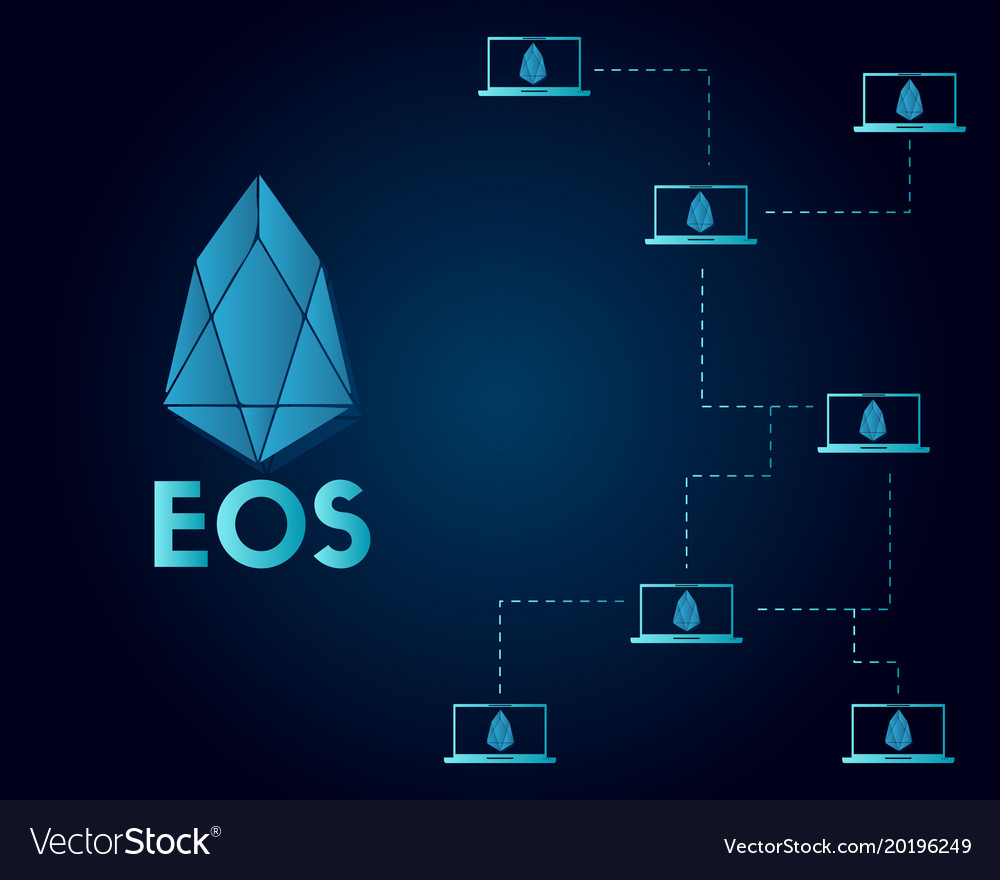 Eos cryptocurrency blockchain concept background