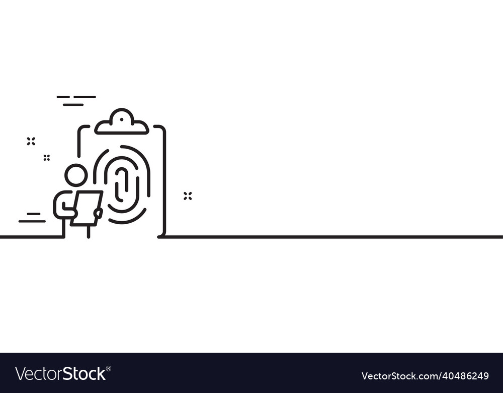 Fingerprint clipboard line icon finger print scan Vector Image Fingerprint clipboard line icon finger print scan