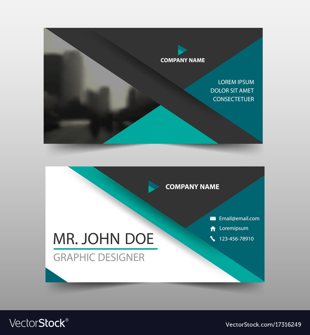 Green triangle corporate business card name card Vector Image