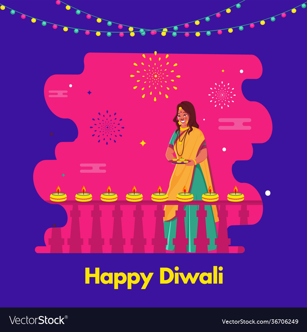 Happy diwali celebration poster design Royalty Free Vector