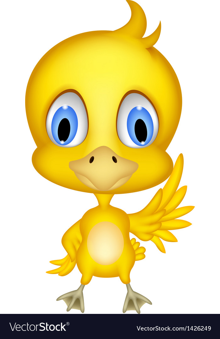 Happy yellow chick cartoon Royalty Free Vector Image