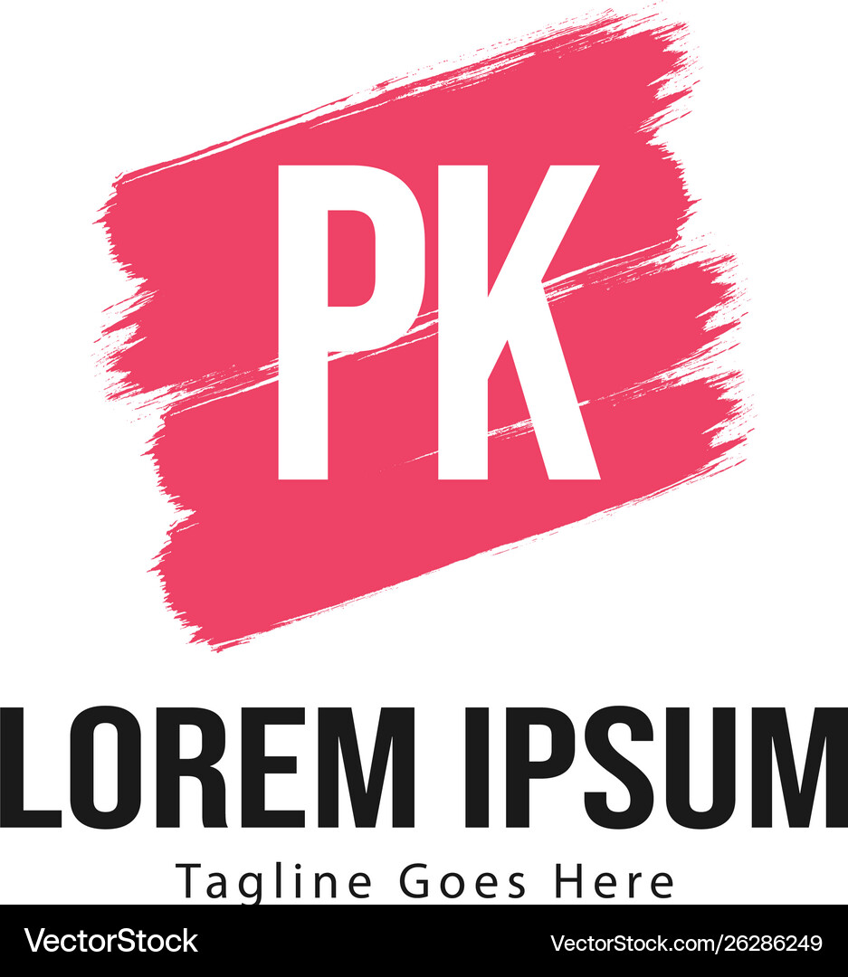 Initial pk logo template with modern frame Vector Image