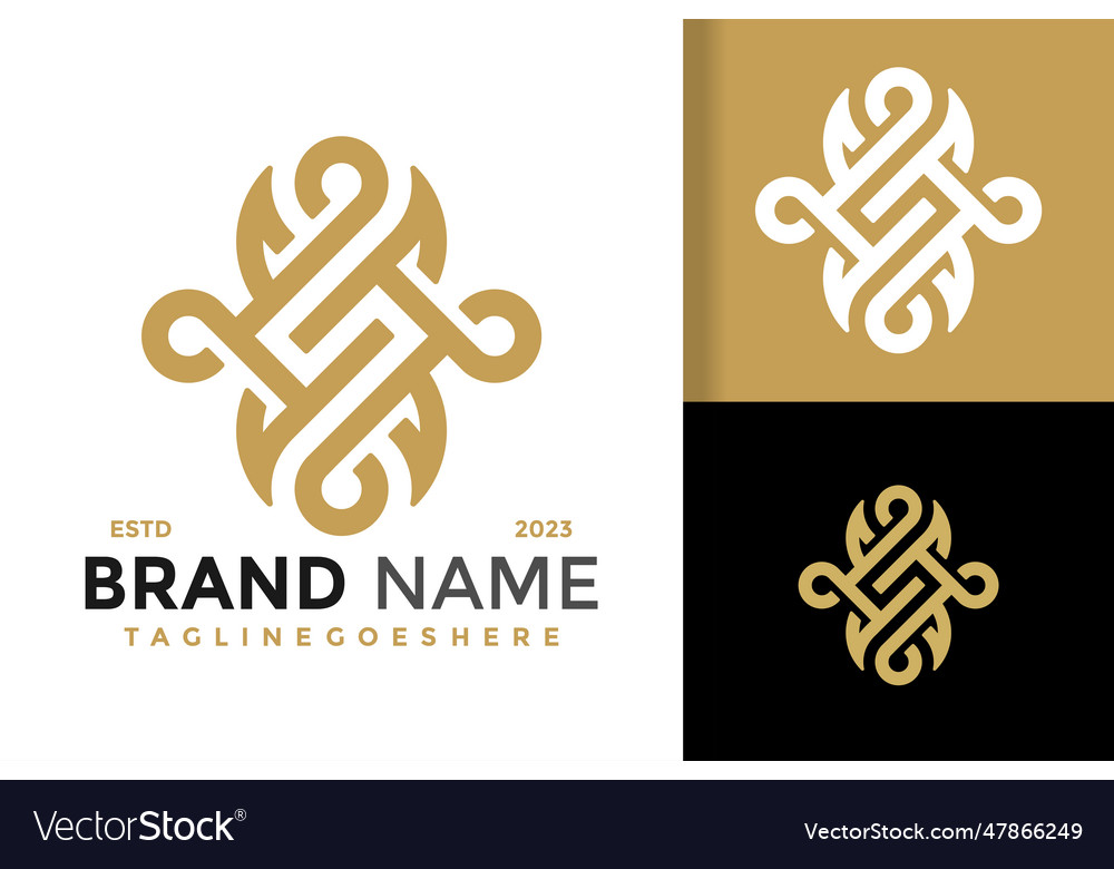 Letter s knot logo design symbol icon Royalty Free Vector