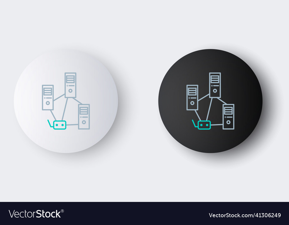 Line computer network icon isolated on grey vector image Line computer network icon isolated on grey