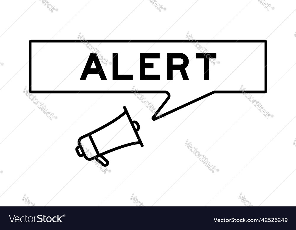 Megaphone icon with speech bubble in word alert