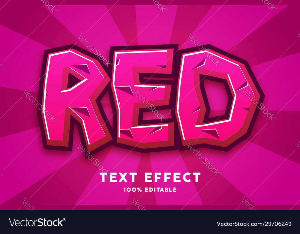 Red game cartoon style text effect