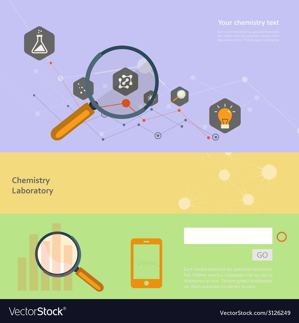 Set of flat design concepts for web and printing