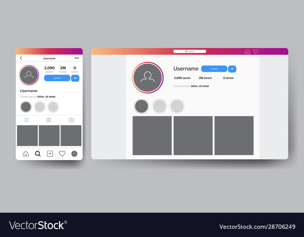 Social media user interface layout