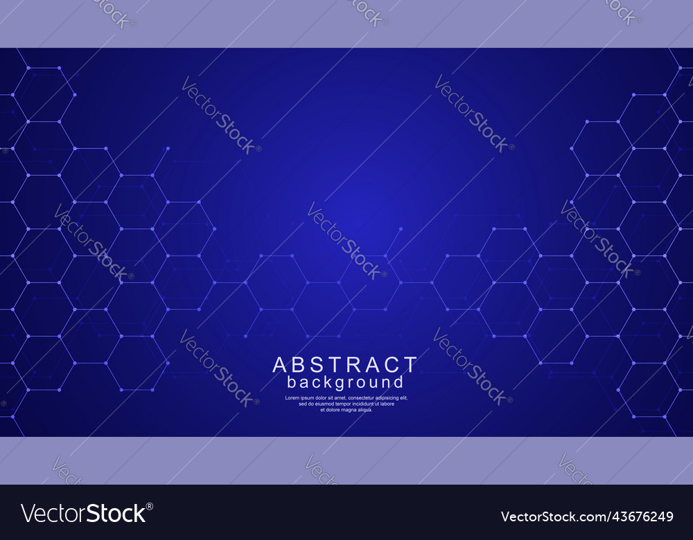 Tech hexagon background with blue gradient