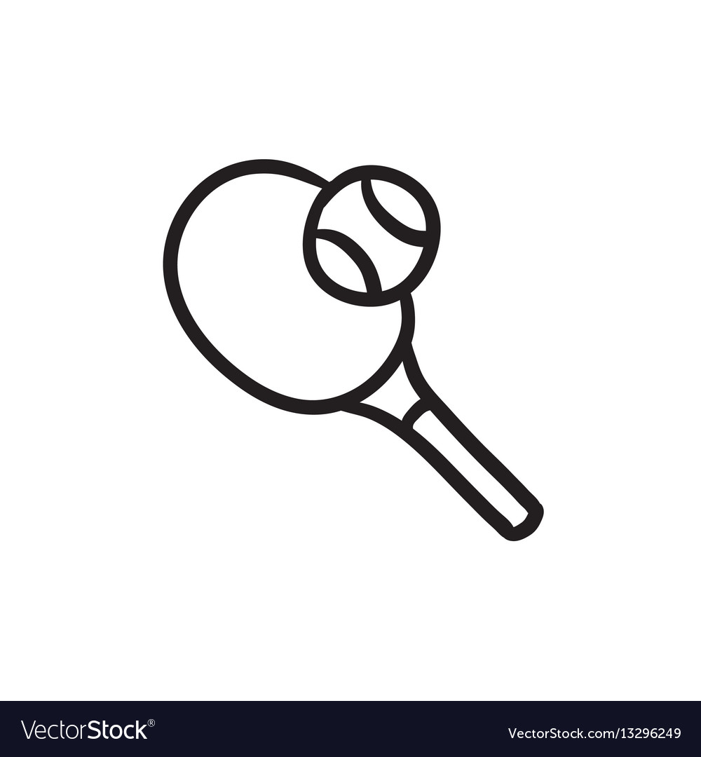 Tennis racket and ball sketch icon