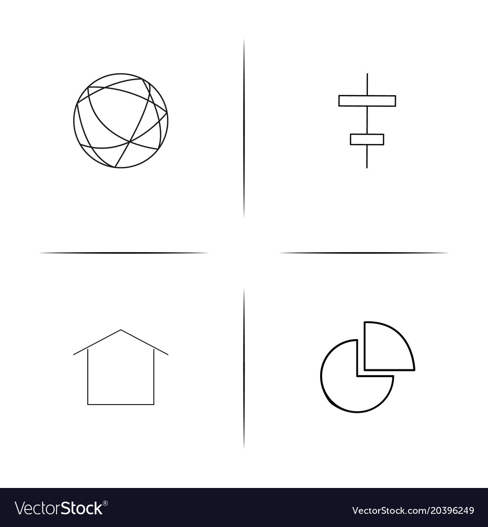 Web and text simple linear icon setsimple outline