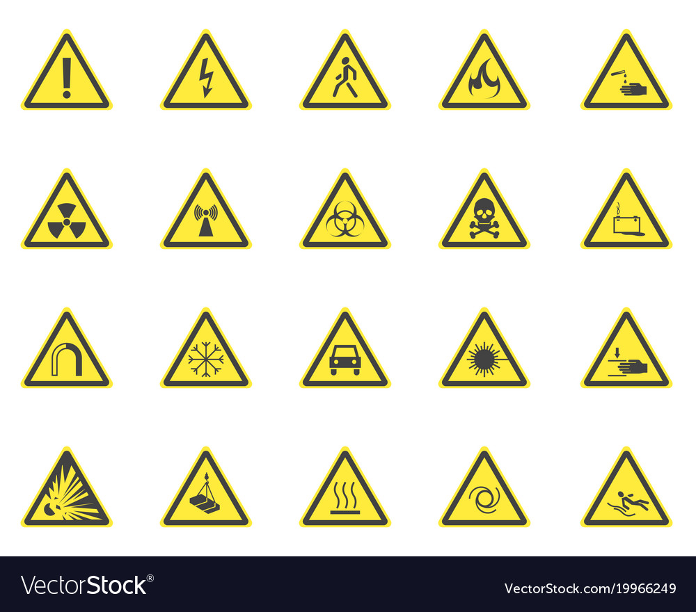 Hazard Warning Signs Yellow Warning Symbol Set Cautio - vrogue.co