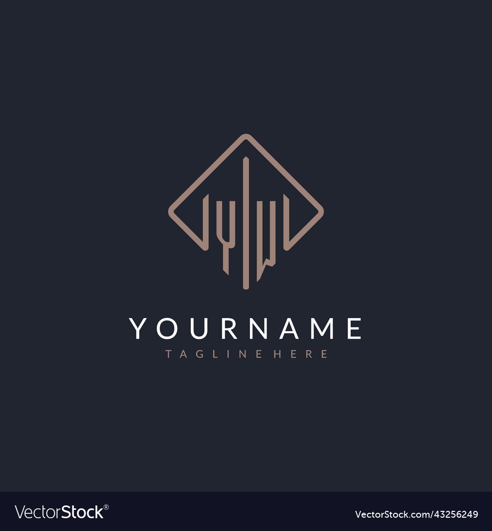Yw initial logo with curved rectangle style design