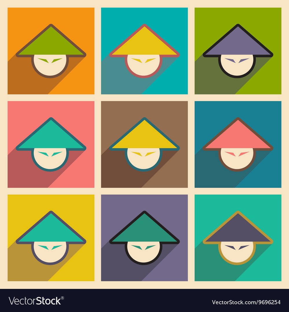 Assembly icons japanese hats