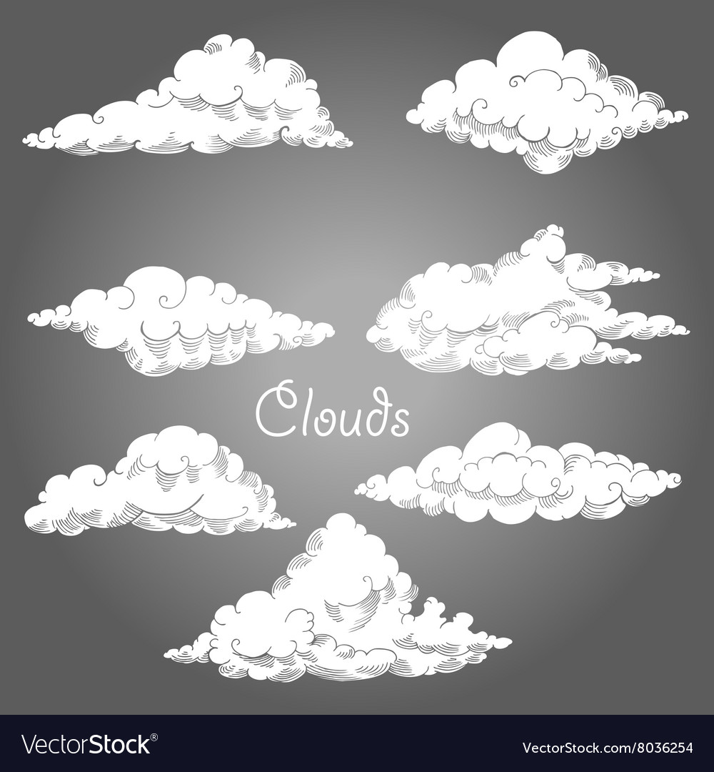 Background with clouds sketches