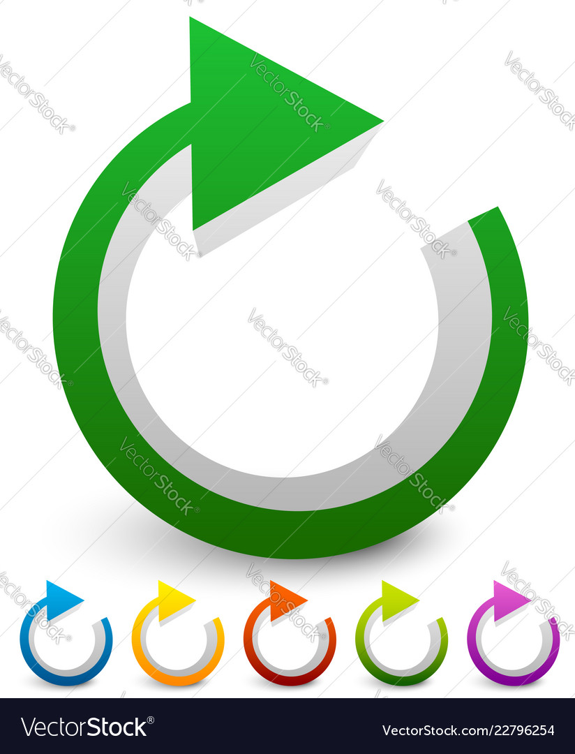 Circular loop refresh cycle clockwise right vector image Circular loop refresh cycle clockwise right