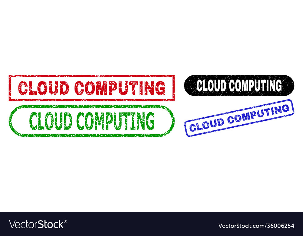 Cloud computing rectangle watermarks with grunge vector image Cloud computing rectangle watermarks with grunge