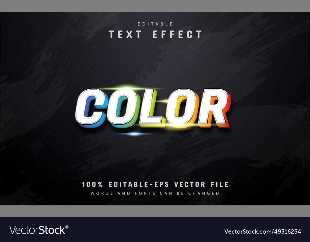 Color text - colorful gradient effect vector image Color text - colorful gradient effect