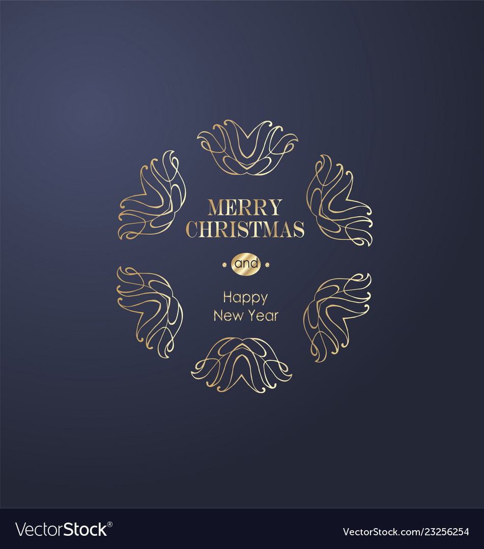 Elegant christmas background with gold vector image Elegant christmas background with gold
