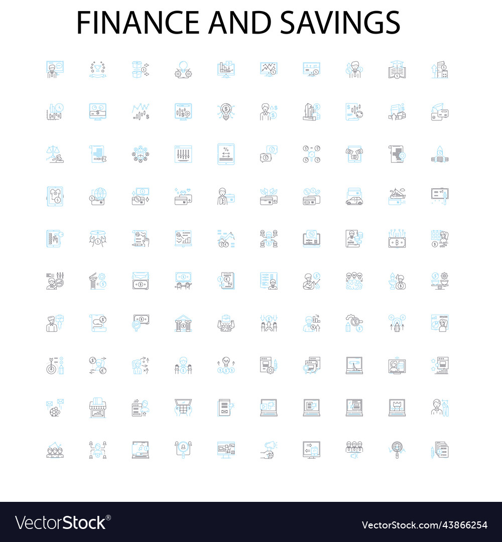 Finance icons signs outline symbols concept