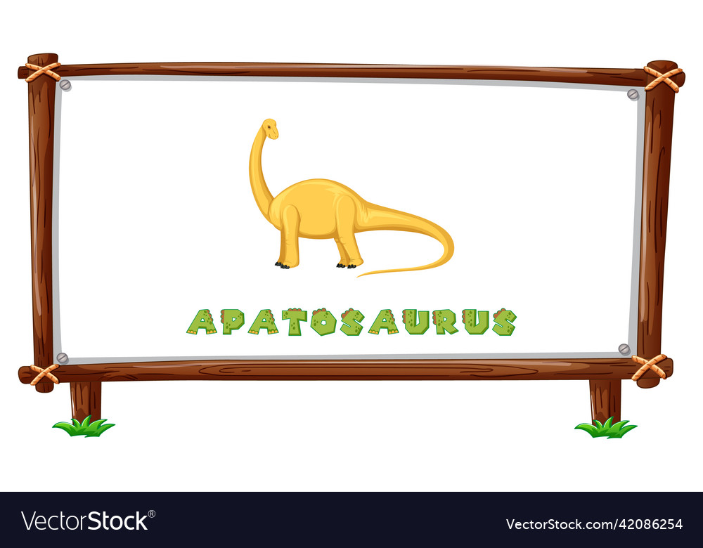 Frame template with dinosaurs and text Vector Image Frame template with dinosaurs and text