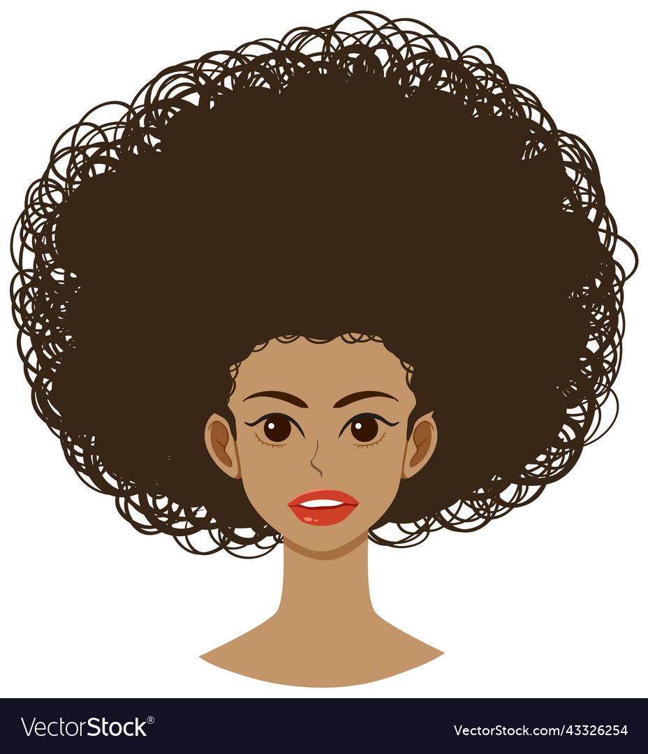 Front of afro woman isolated Royalty Free Vector Image