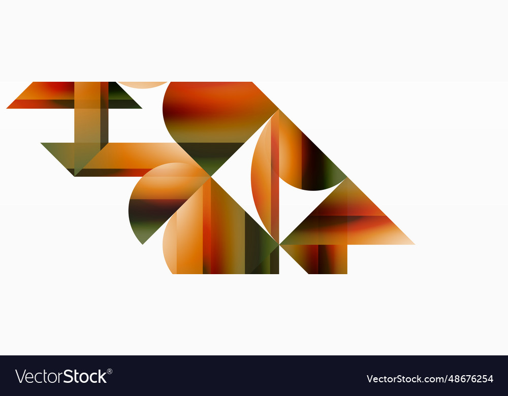 Gradient color triangles and circles on white