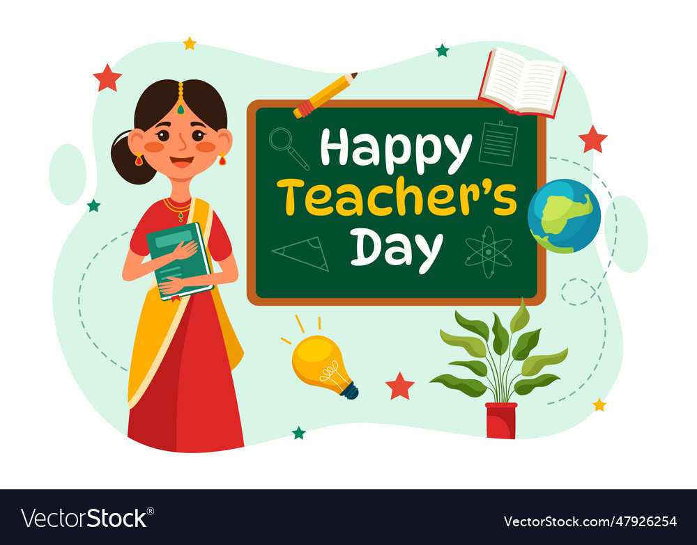 Happy teacher day in india with the teachers wear Vector Image